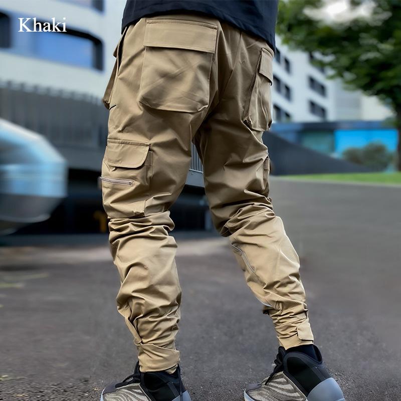 

Весенние и осенние мужские повседневные брюки, модный бренд, комбинезон большого размера, с несколькими карманами, прямые свободные штаны, новинка 2024 года, спортивные брюки 2XL хаки