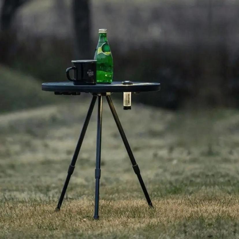 1 Pcs Outdoor Small Round Table Camping Folding Table Portable Adjustable Lightweight Table Fishing Home Camping Equipment