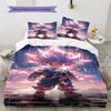 Son Goku Muster Bettwäsche, Steppbett Set Bettbezug Kissenbezug Zuhause Geburtstagsgeschenk (1 Bettbezug + 2 Kissenbezüge, ohne Füllung)