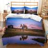 Blue Sky Silver Aircraft Three-Piece Quilt Cover Digital Printing Bedding Set Bed Cover