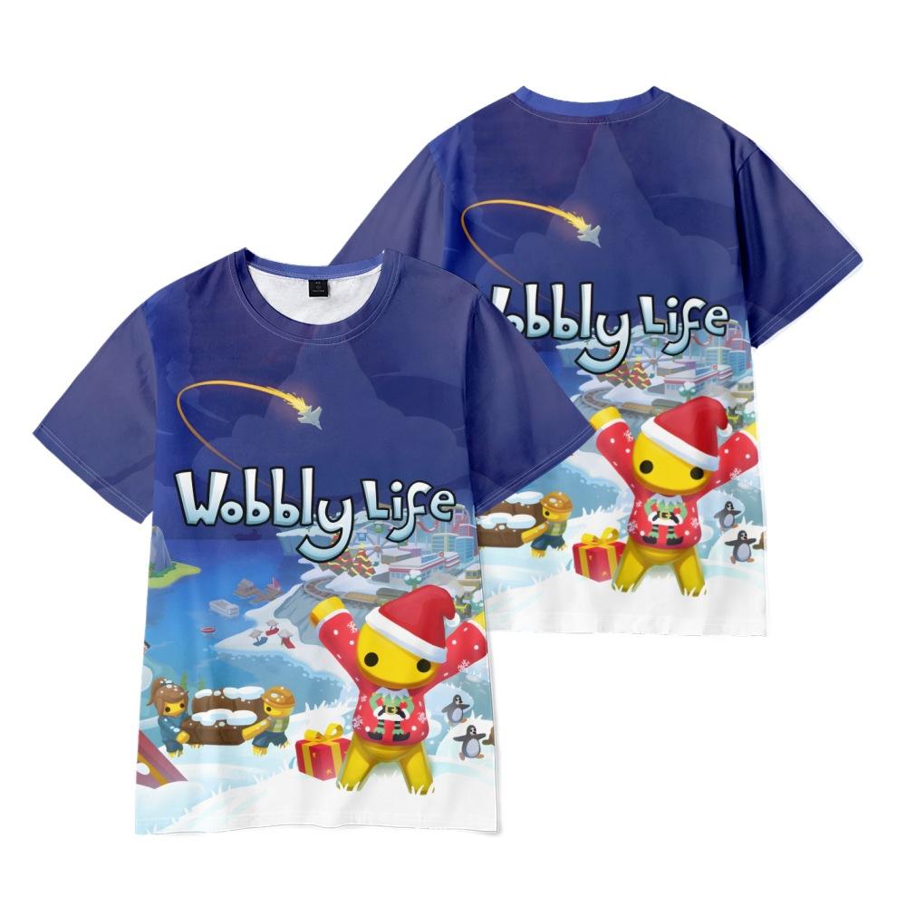 

Wobbly Life Anime Printed T-shirt Men Women Casual Round Neck Short-sleeved Kid Funny Trendy Unisex Tees Tops 16 Colors XS