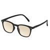 [IZIPIZI] IZIPIZI Sunglasses, Light Color #E Model, Men's & Women's, Wellington Style, Matte Black Frame, Light Brown Lenses