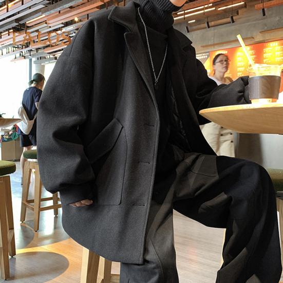 Мужское шерстяное пальто с лацканами — фото 13