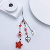 Handmade Beaded Phone Lanyard Star Shape Pendant Strap Detachable Phone Chains Keyring Portable Accessory for Women