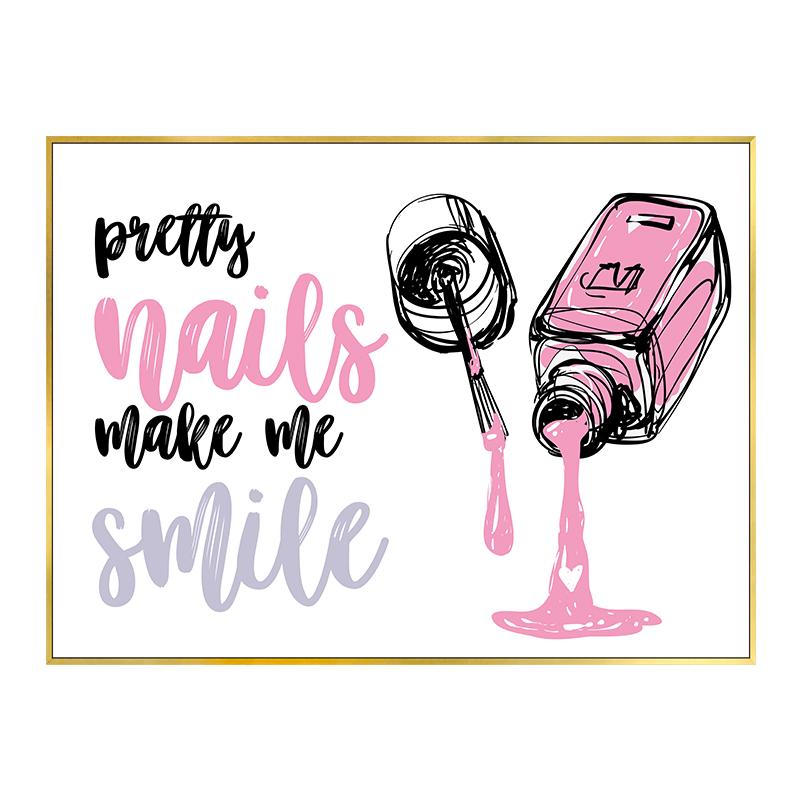 

Модный женский розовый цветок, макияж, постер, скандинавский маникюрный салон, помада, модная красота, холст, картина, настенные панно для девочек, домашний декор 21x30cm No Framed