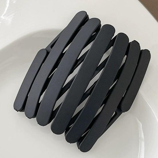 Women Headband Foldable Stretchy Portable Travel Hair Hoop Pure Color Anti-slip Teeth Bang Headband