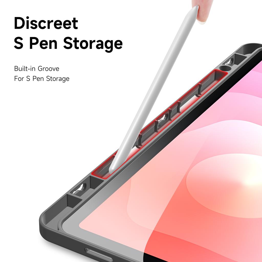 For Samsung Galaxy Tab S11 Case DUX DUCIS Magi Series Detachable Origami Stand Leather+PC+TPU Clear Back Cover