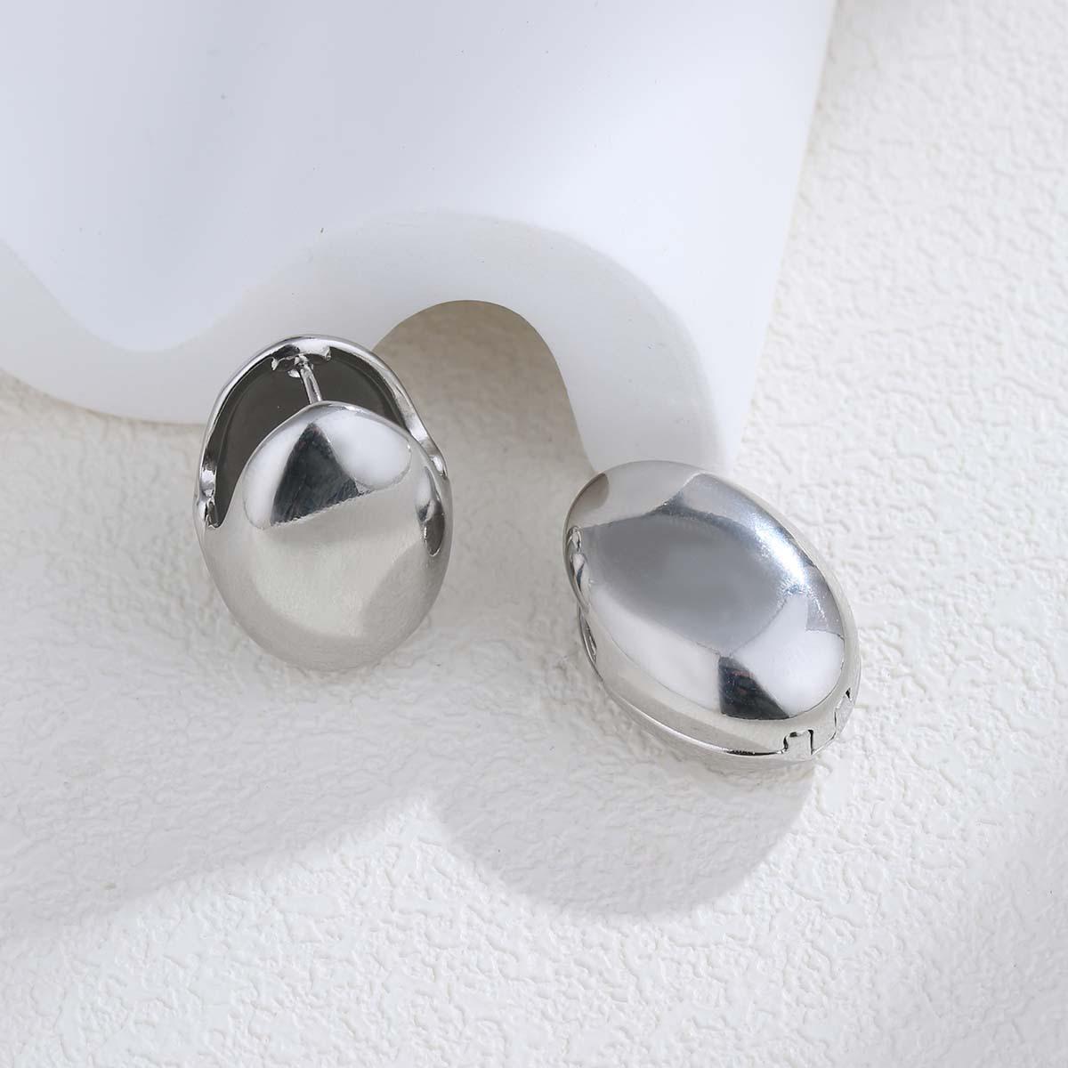 

Французские ретро золотые серьги цвета яичной скорлупы холодные, простые и модные, высококлассные серьги-капельки, изысканные овальные серьги.