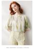 [Silk Horizontal Crepe] 26 Spring/Summer Round Neck Fresh Printed Five Sleeve Mulberry Silk T-shirt Top for Women