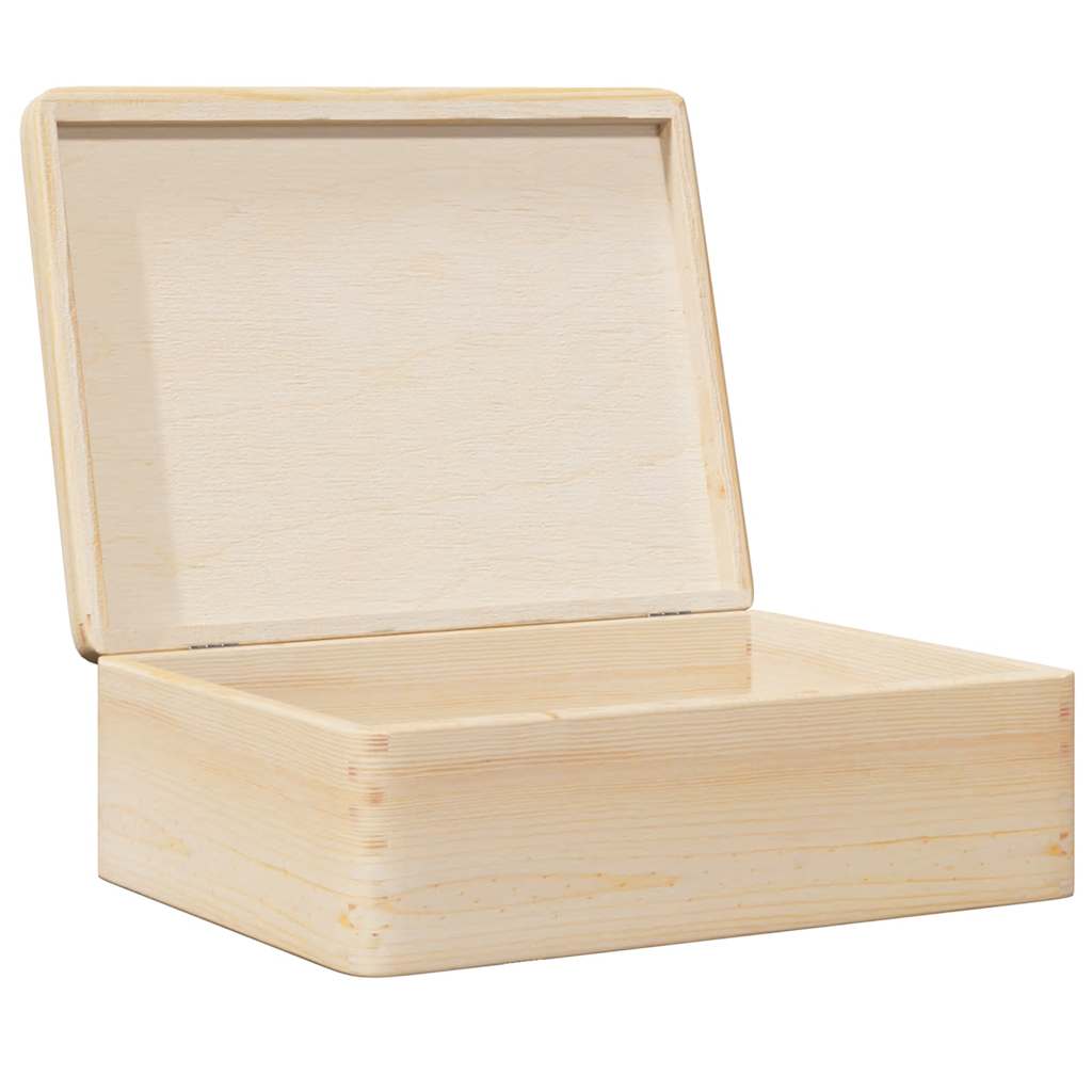 Vidaxl Wooden Box with Lid, 40X30X13 Cm, Solid Pine Wood