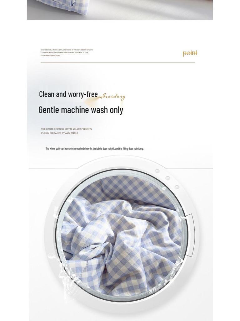 Cloud Cotton Summer Quilt - Soybean Fiber Cooling Quilt for Mother and Baby, Simple Style Plaid, Machine Washable.