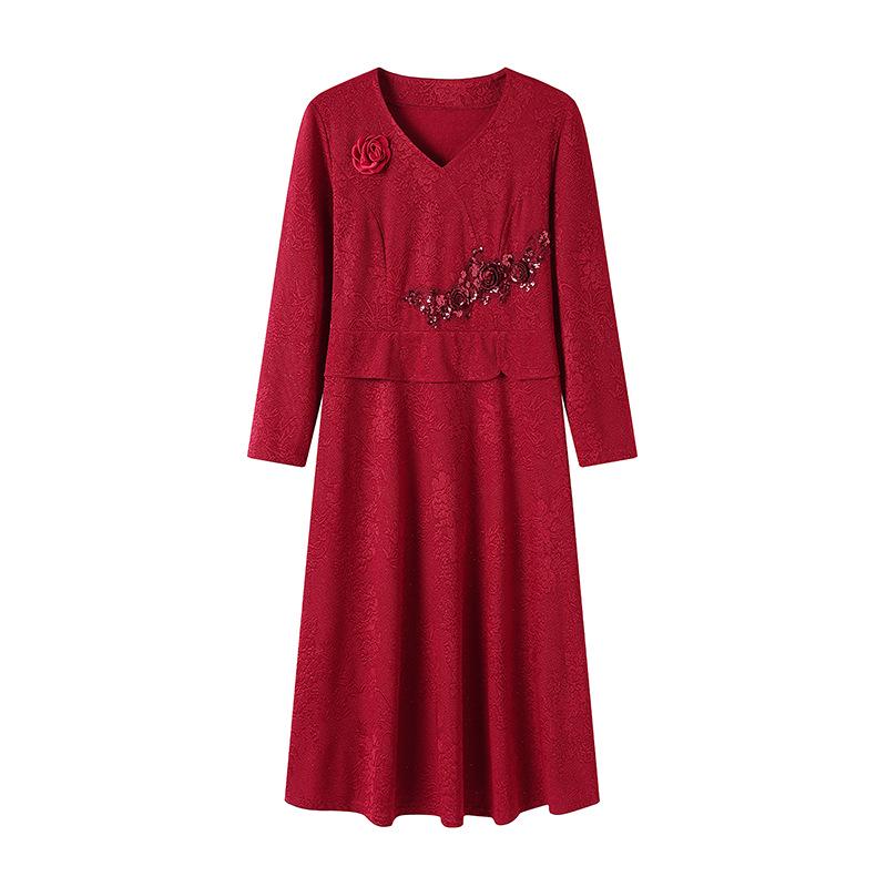 2026 Spring & Autumn Elegant Mother-in-law Wedding Dress for Middle-aged Women