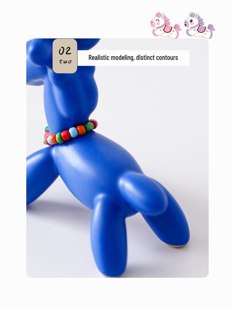 Figurina in Ceramica Cavallo Palloncino Europeo: Decorazione Artistica da Interno per Animali & Regalo