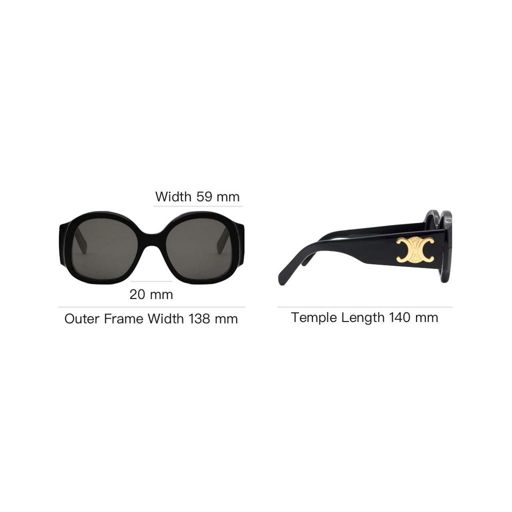 Celine Fashionable Elegant Brand Logo Irregular Shape Sunglasses Women Sunglasses Black CL40305U.