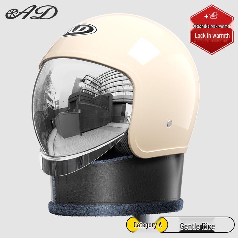 3C Certified AD Electric Motorcycle Helmet, All-Season Half Helmet for Men and Women, Winter-Proof for Scooter Commuting