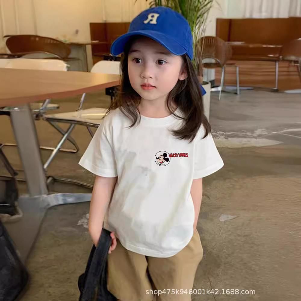 Kids Cotton Cartoon Short Sleeve T Shirt Summer Loose Thin Unisex Children Half Sleeve Top