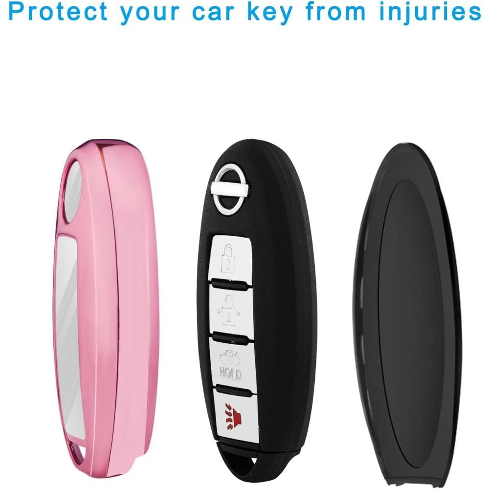 Nissan Schlüsselanhänger, weiches TPU Schlüsselgehäuse, vollständig geschützt Altima Rogue Maxima Sentra Infiniti Armada Limousine 3 4 5 Tasten Clip