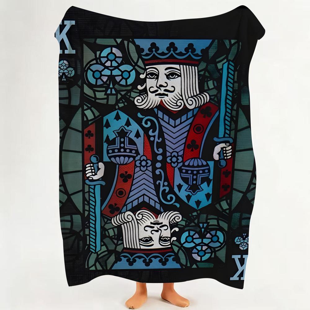 Game P Playing C Cards Throw Flannel Throw Blanket Suitable for Sofa Living Room Bedroom