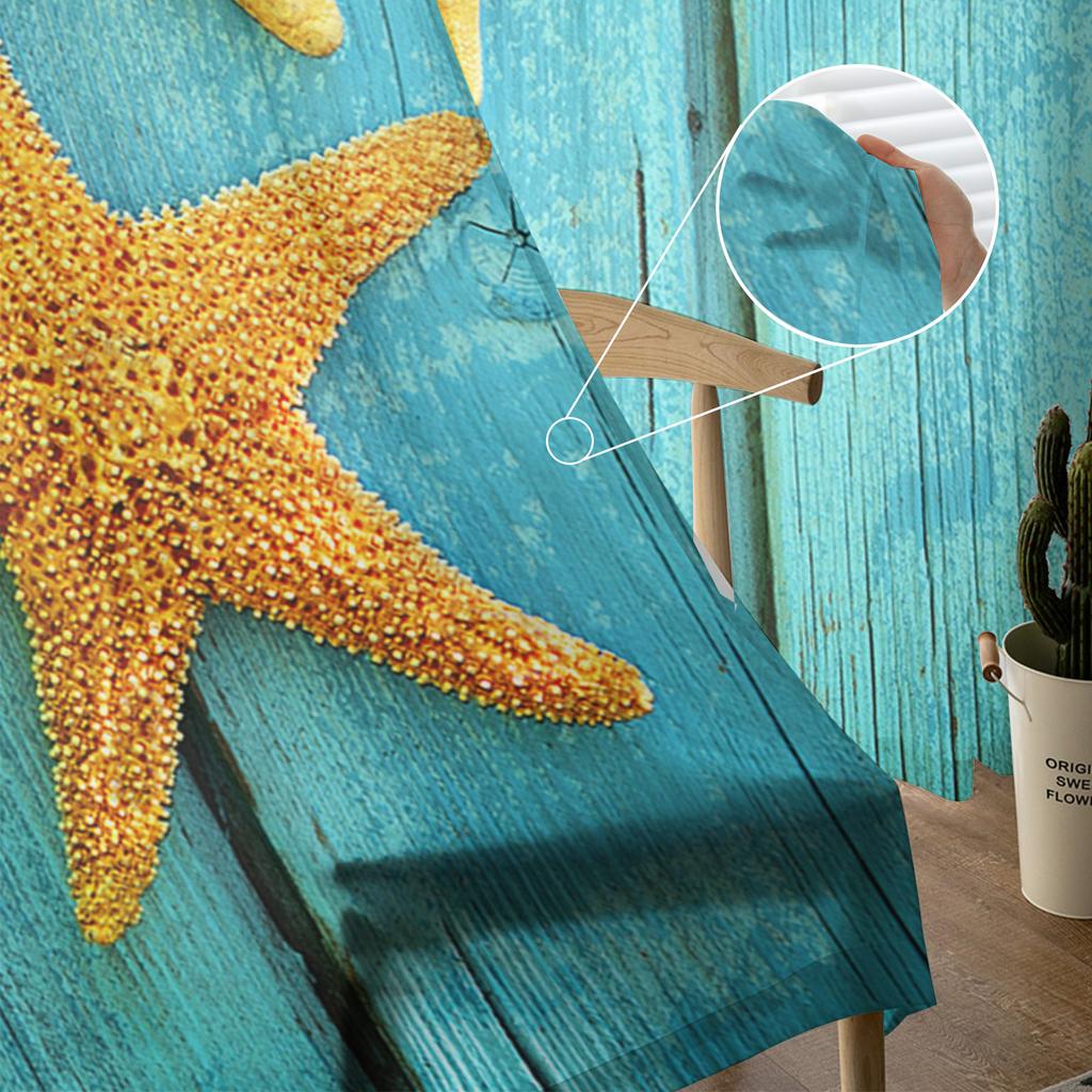 Starfish Butterfly Wood Grain Modern Tulle Curtains For Living Room Bedroom Home Kitchen Window Sheer Curtains