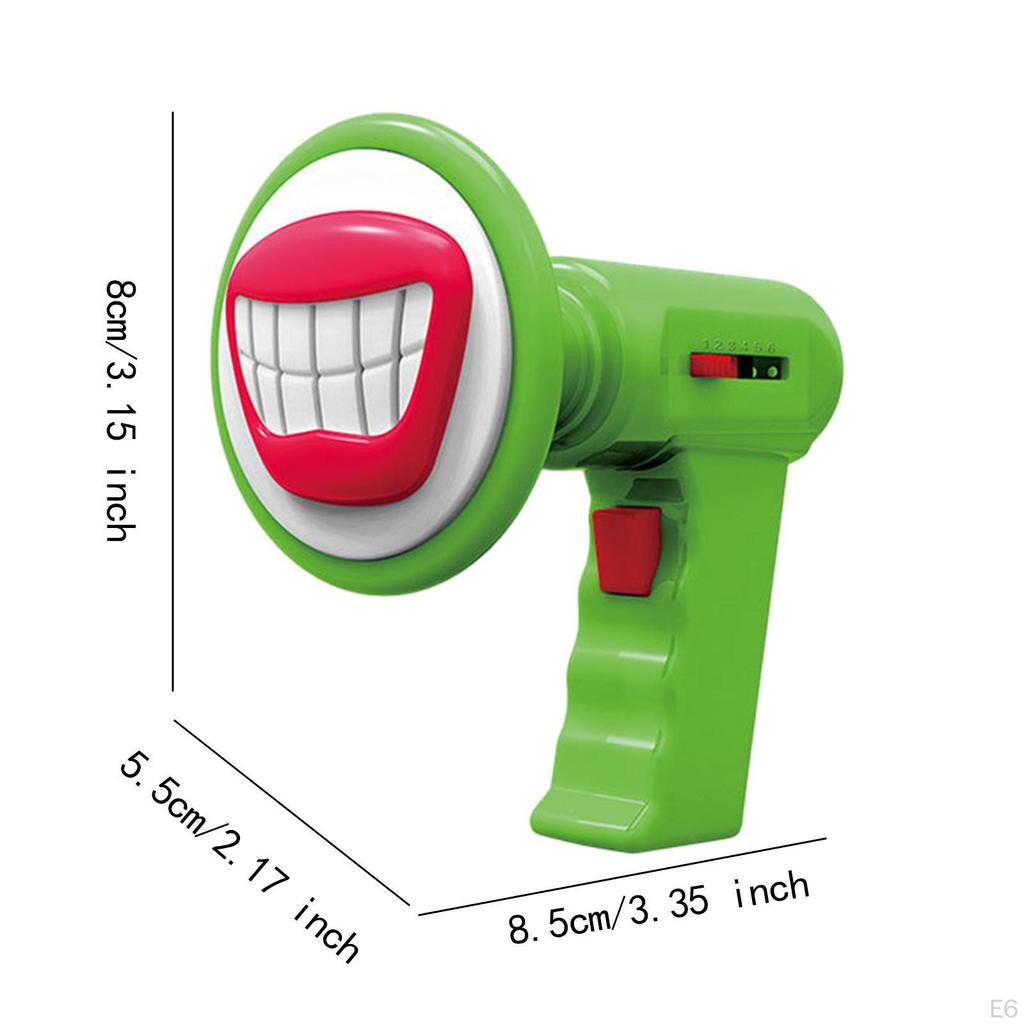 Trumpet Changer Microphone Toy Funny Large Mouth Loudspeaker with 6 Kinds Voices Trick Joke