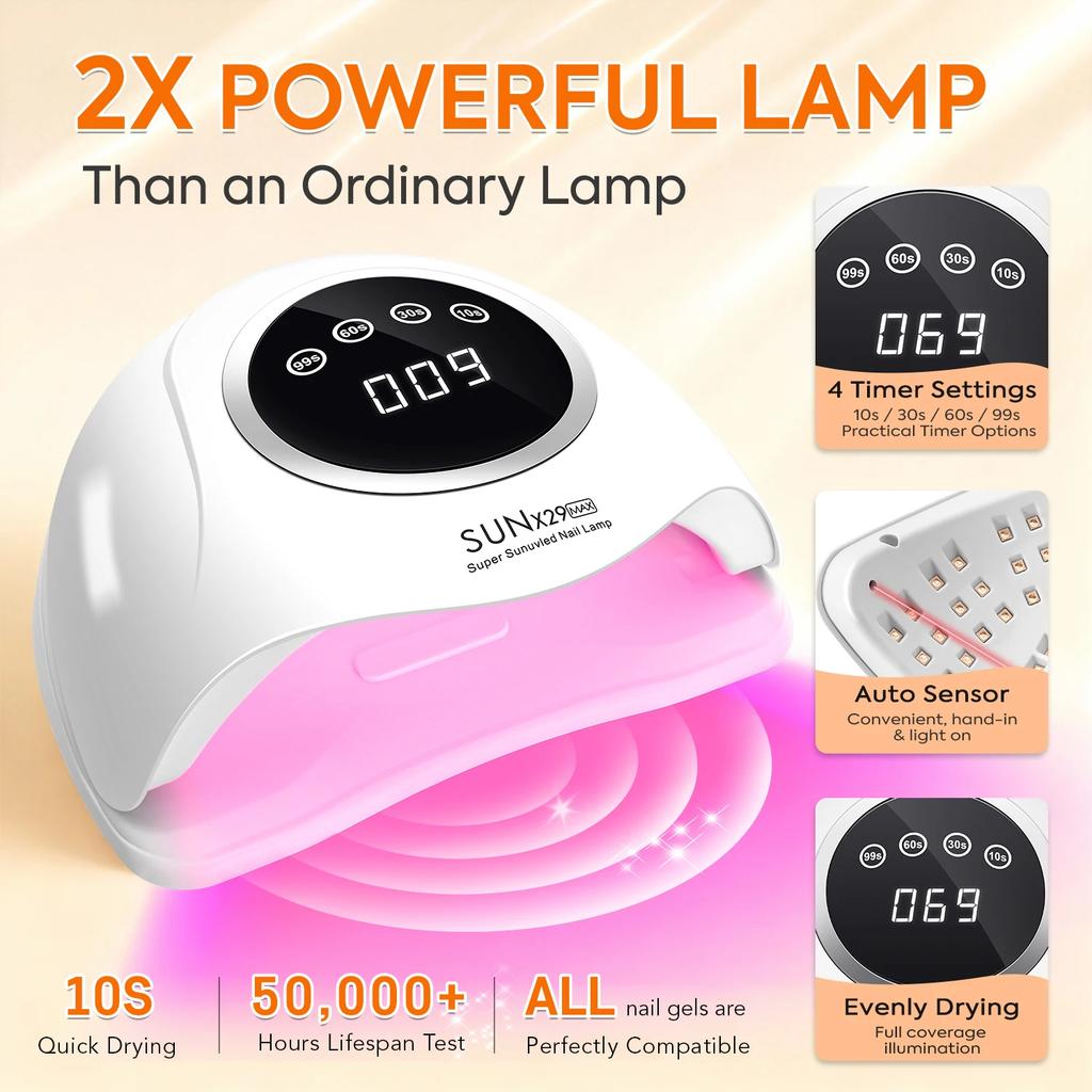 DianaBeauty UV-Nagellampe Professioneller Nageltrockner mit Touchscreen Professionelle Maniküre-Lampe mit Smart-Sensor Nagelstudio-Werkzeuge