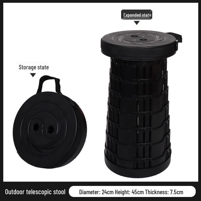 Collapsible 3-Buckle Telescopic Camping and Fishing Stool - Portable & Lightweight Rainbow Design