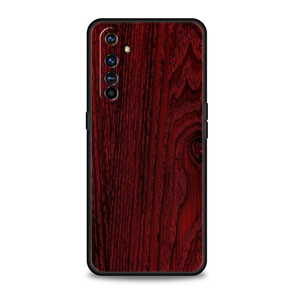 Carved Wood Phone Case for Realme 8 9 Pro Plus 8i 9i 6 7 GT2 C21 C25 C3 C11 11 Pro 5G Plus Shockproof Silicone Shell Capas Bags