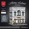 Non-Toxic 4132Pcs Seafood Restaurant Model Building Blocks Creative City Street View Moc Bricks Set With Light Desktop Ornaments Kids Toys