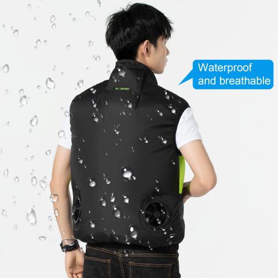 Fan Vest with Adjustable Wind Speed Powerful Dual Fan Cooling Ergonomic Design Summer Heat Relief Cooling Waistcoat