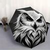 1pc Owl Face Artwork Automatic Open/close Folding Umbrella, Compact Portable Travel Umbrella,Durable Construction Yy250814146