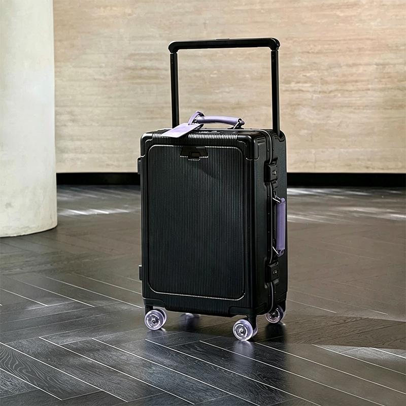 Drop-Resistant 24" Front-Opening Suitcase Set with Lock (20" Carry-On Included)