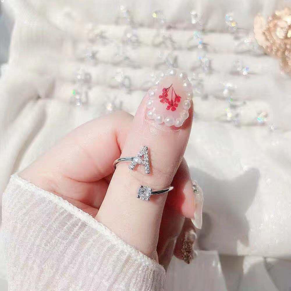 Adjustable Alphabet Rings: Trendy Japanese & Korean Student Accessories