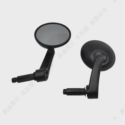 Specchietto retrovisore rotondo in lega di alluminio nero per manubrio di moto e auto elettrica
