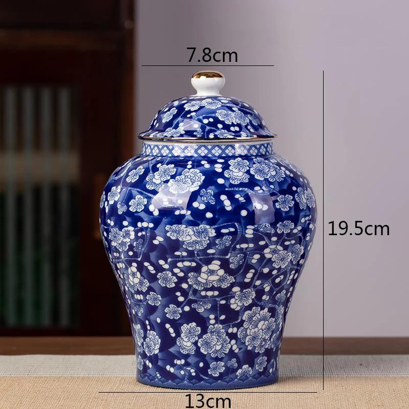 Blue and White Porcelain Tea Canister Ceramic Tea Organizer Box Storage Jars Desk Decoration Tea Jar Coffee Container Teas Caddy