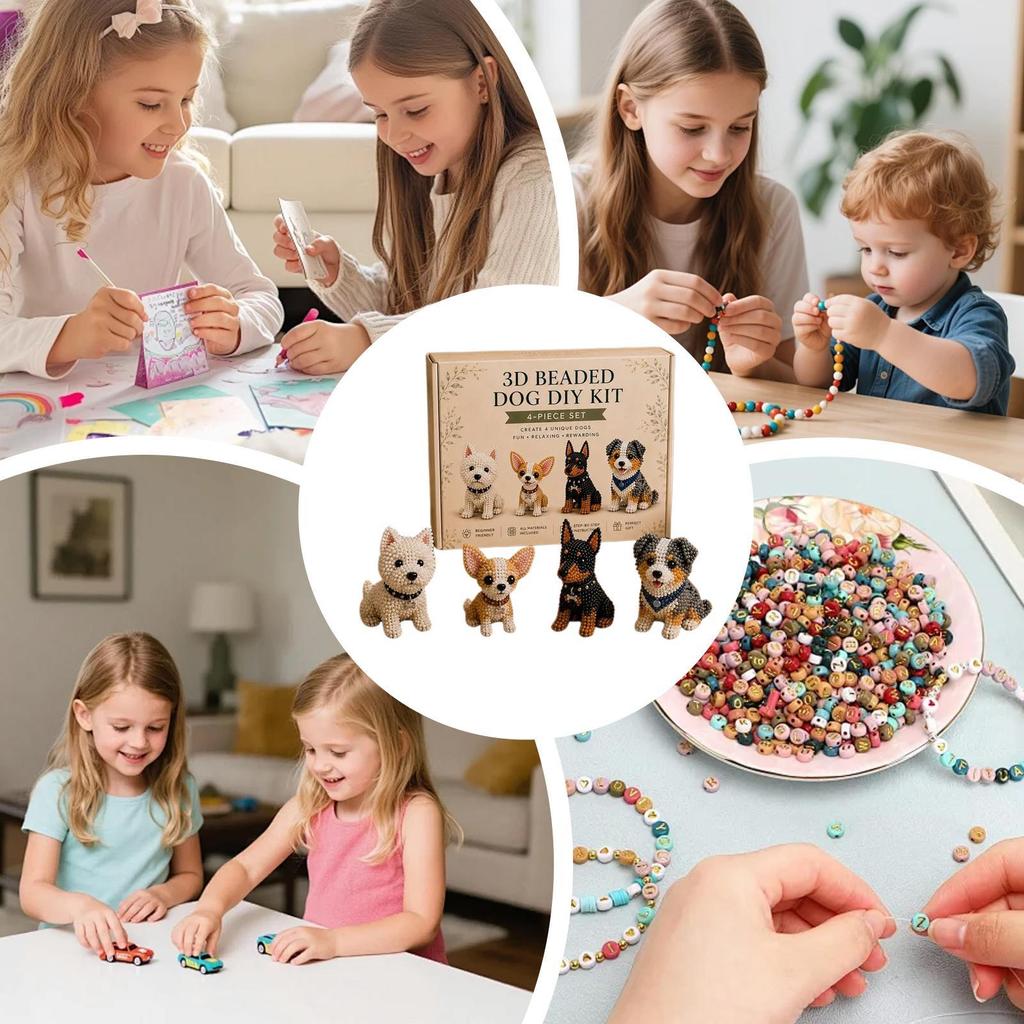 DIY Animal Bead Kit Tiny Fun Craft Set Animal Beading Craft Set For Kid Boys Girls Children Teens Adult Women Men Desk Bookshelf