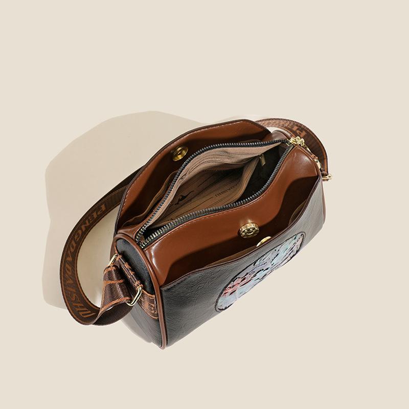Casual Women Handbag Soft Leather Small Shoulder Crossbody Bags For Women 2026 Summer New Fashion Print Ladies Messenger Tote Bag