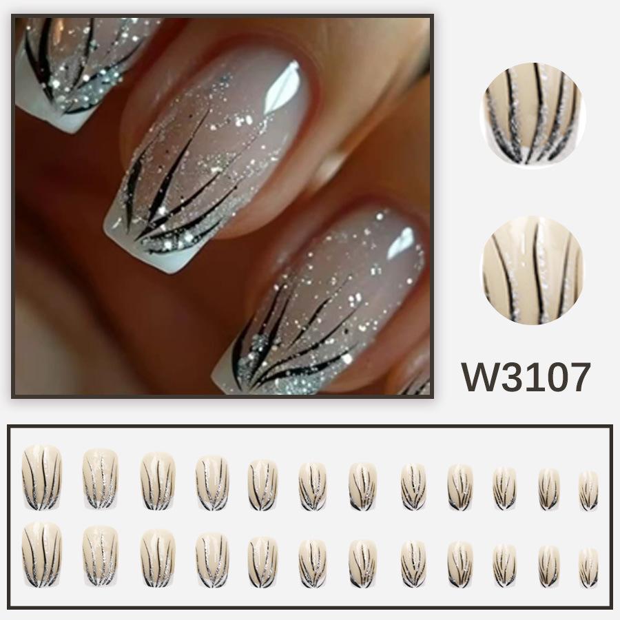 European & American Whitening Daily Wear Nail Art - Medium-Long Style