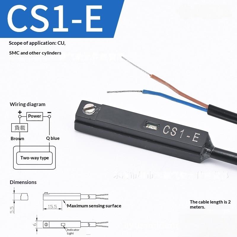 Air Pneumatic Cylinder Magnetic Reed Switch Sensor 1Pcs Durable for Industrial Automation CS1-J/G/E/U/F D-C73