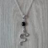 Collana Ciondolo Serpente in Agata Nera Gotica Vittoriana - Gioielli Mistici da Strega