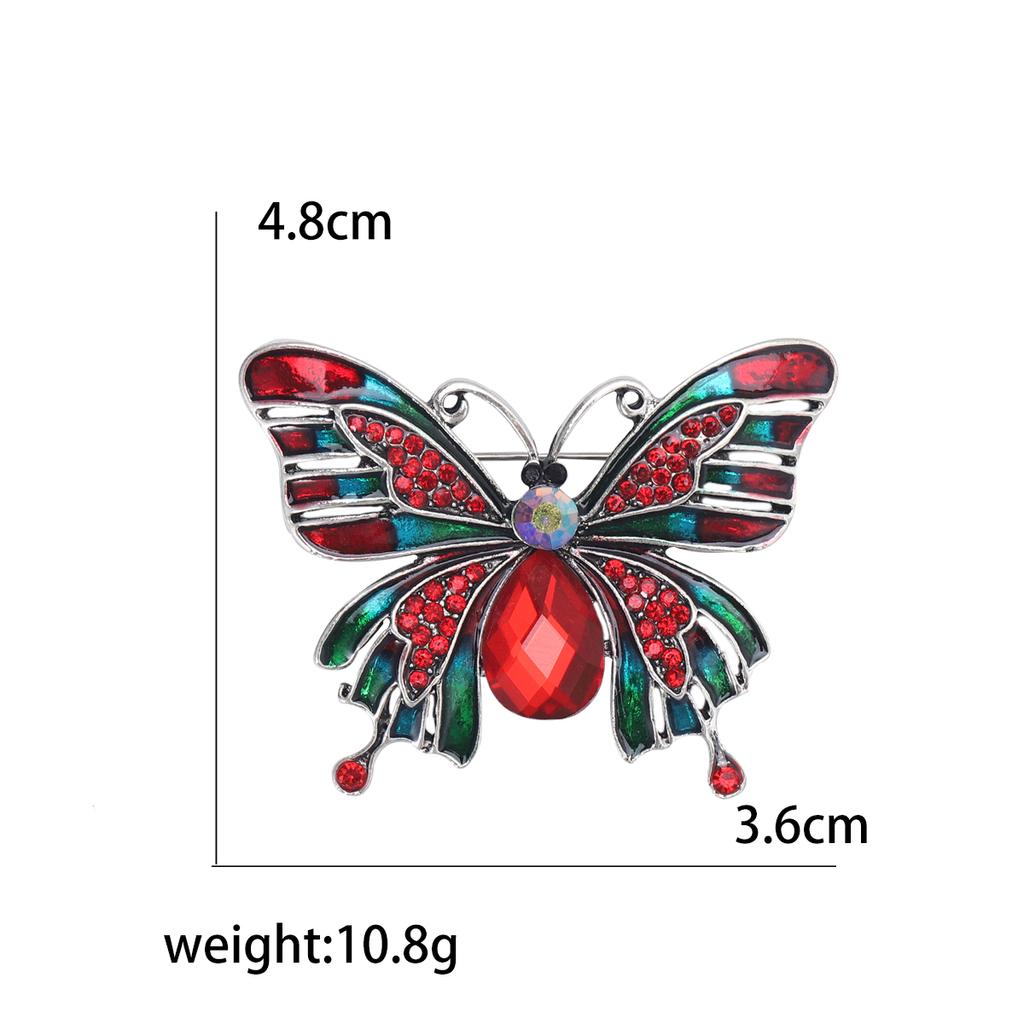 Rhinestone Butterfly Brooches for Women Unisex Enamel Insect Pins Banquet Party Backpack Gifts Jewelry Accessories