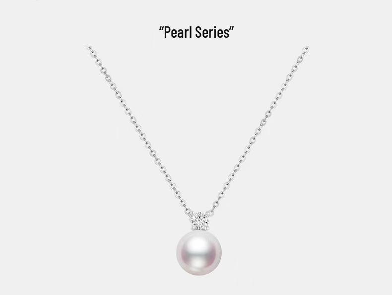Nickel Silver-Plated Gold Round Pearl Pendant Necklace for Women, Elegant Clavicle Chain, Luxurious and Simple Design