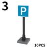 10 Stück Verkehrsschild Licht Lampe Block Ziegel Stadt Straßenansicht Zubehör Wegweiser Barriere Geschwindigkeitsbegrenzer Warnung Kinderspielzeug