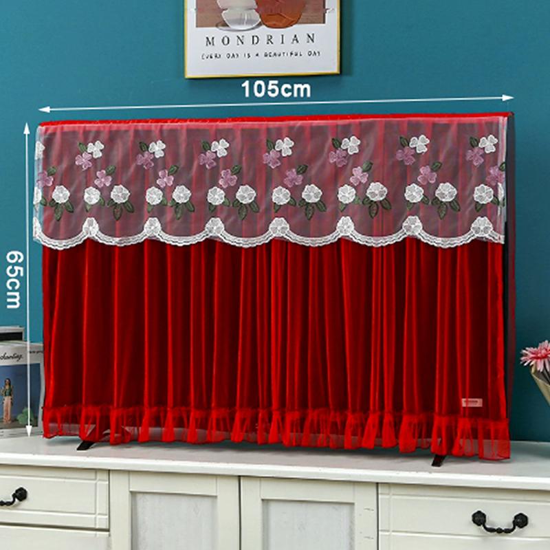 Elegant Embroidered Lace TV Dust Cover - Breathable 32/42 Inch LCD Screen Protector for Wall Mounted & Flat Screen TVs