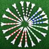 20pcs/Bag Plastic Golf Tee With Red/Black/Blue/Pink/Green Stripe Marking, Durable, Golf Supplies