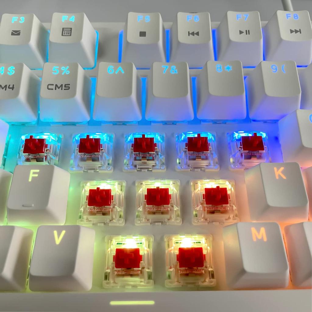 Gateron G Red Pro Switches Pre-lubricated 3-Pin RGB SMD Linear Gaming Mechanical Keyboard (72 pcs, Red)