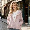 Damen Sonnenschutzjacke durchgehend Reißverschluss Langarm Sonnenhemd Leicht Schnelltrocknend Sportliches Trainings-Kapuzenpulloverjacke