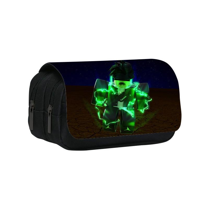Roblox Cartoon Pen Pouch With Double Layer Design And Nylon Material For Kids