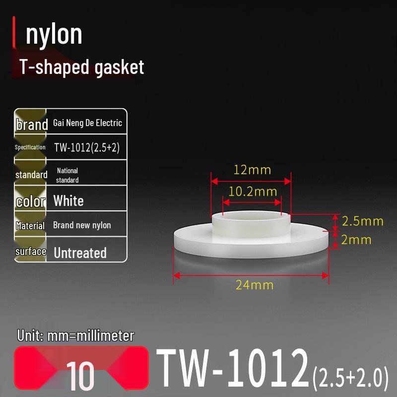 T-Shaped Nylon Gasket Ring Screw Shaft Sleeve with Concave-Convex Insulation Pad M2