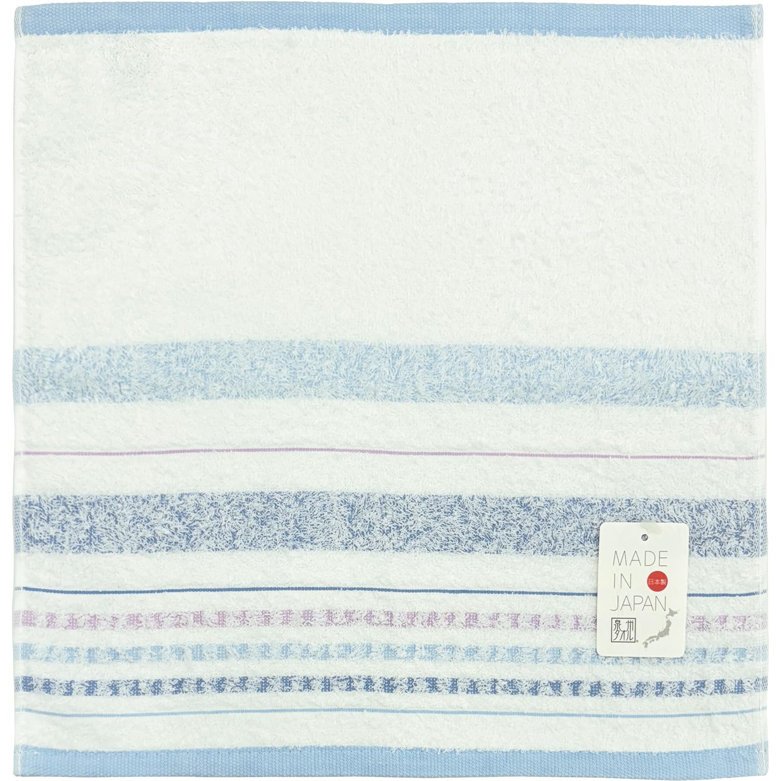 Hayashi Hand 34 x 35 Senshu Nile WN207601 Towel, Approx. cm, Border, Blue,