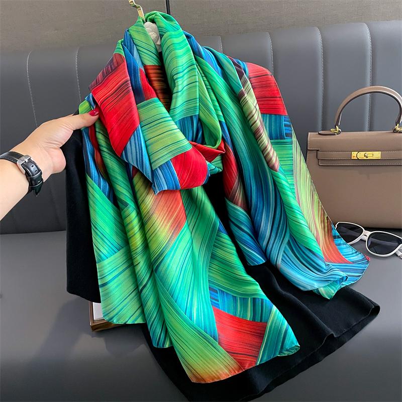 Modny nadruk Duży szal szalik dla kobiet Luksusowy projekt Pashmina Wrap Hidżab Foulard Kobiece plażowe szale Bandana Opaska na głowę Echarpe
